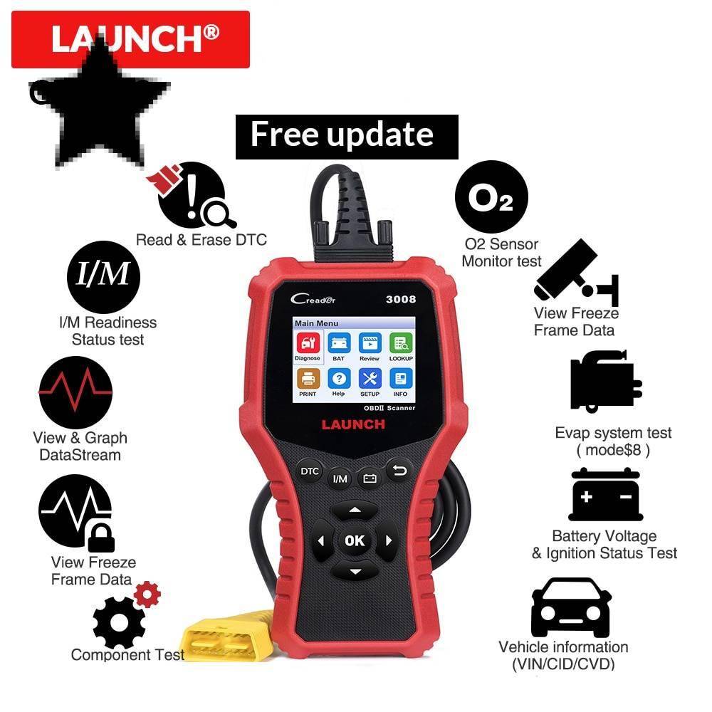 LAUNCH X431 CR3008 OBD2 automotive scanner OBDII code reader diagnostic  tool battery voltage test tool free update pk KW850