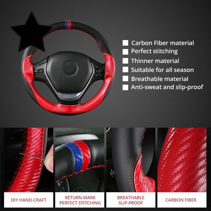 Microfiber Leather DIY Car Steering Wheel Cover Microfiber Leather DIY Car Steering Wheel Cover
