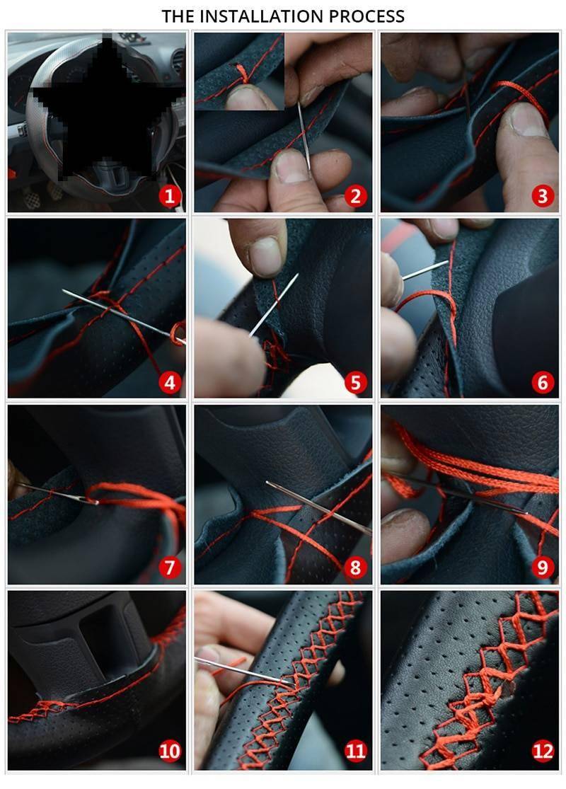 Microfiber Leather DIY Car Steering Wheel Cover Microfiber Leather DIY Car Steering Wheel Cover