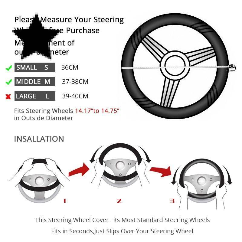 Microfiber Leather DIY Car Steering Wheel Cover Car Interior Steering Wheels & Accessories Color Name : Red|Blue|Brown Microfiber Leather DIY Car Steering Wheel Cover Car Interior Steering Wheels & Accessories Color Name : Red|Blue|Brown