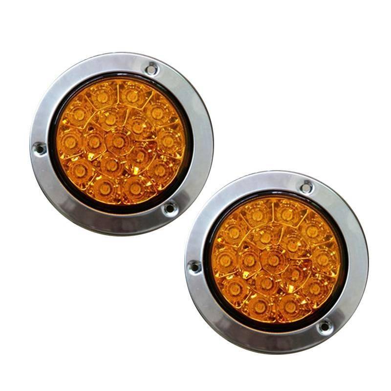 16 LED Yellow Car Rear Tail Lights 2 pcs Set