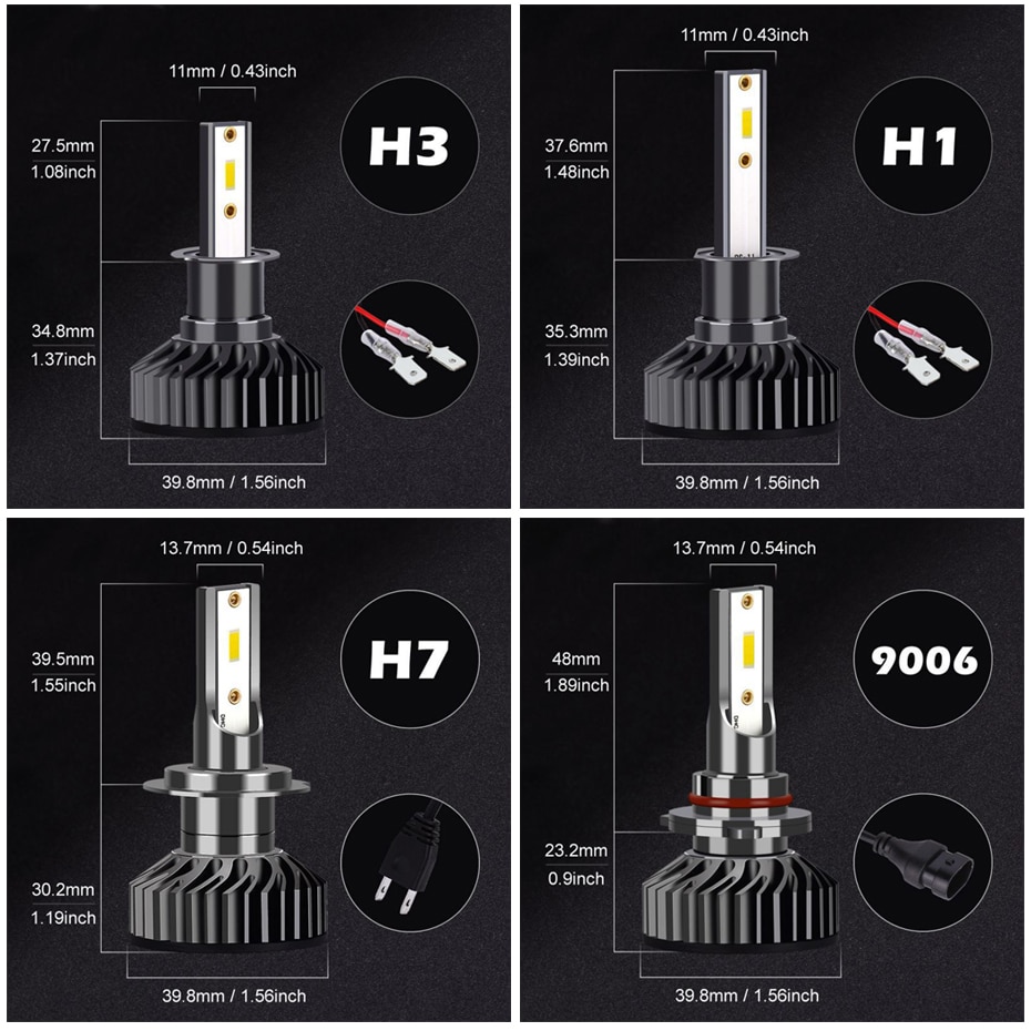 Car LED Headlight Bulbs 2 pcs Set