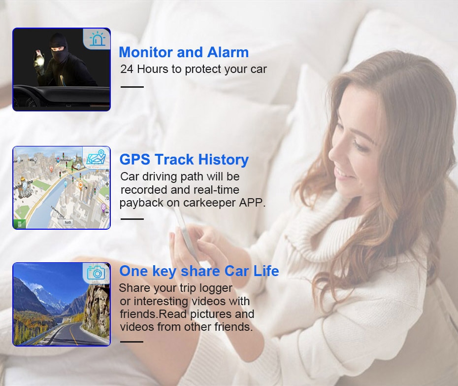 3 inch 4G Android Dashcam with GPS