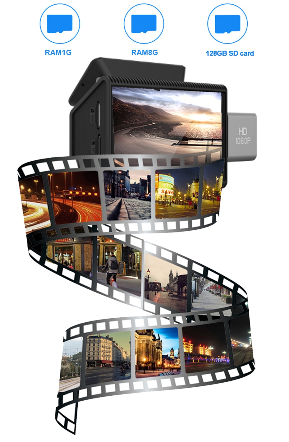 3 inch 4G Android Dashcam with GPS