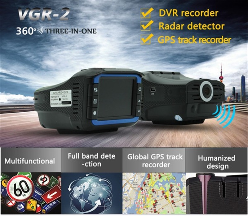 3 in 1 Dashcam with Radar Detector