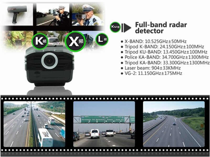 3 in 1 Dashcam with Radar Detector