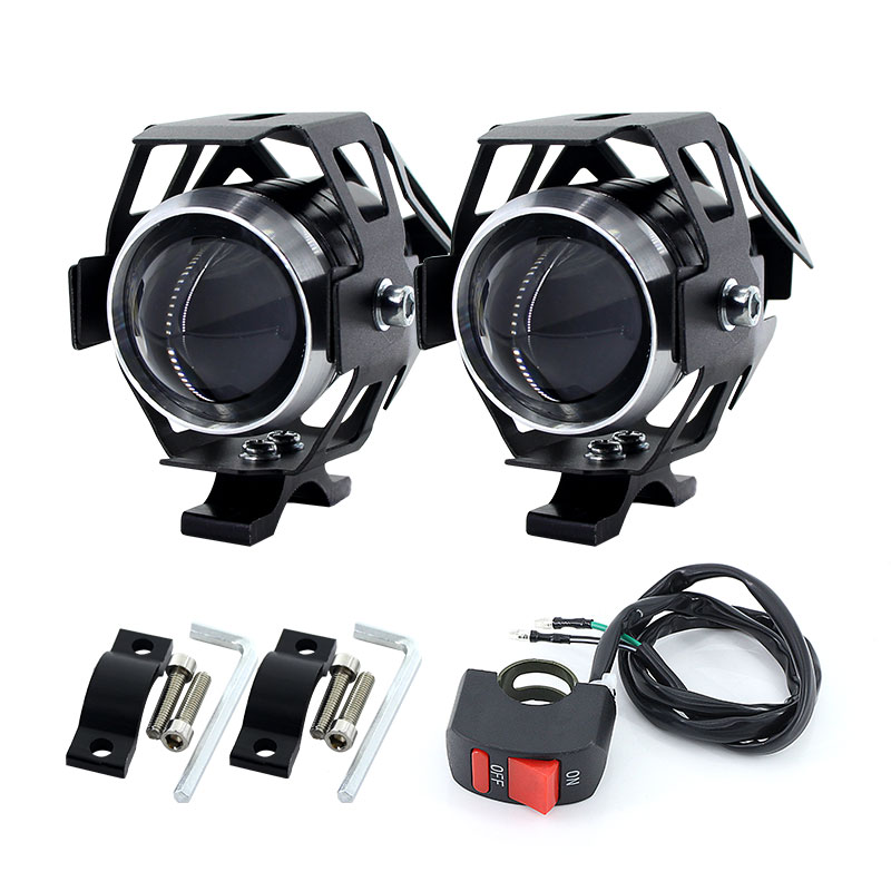 White Motorcycle Headlights Pair with Switch White Motorcycle Headlights Pair with Switch