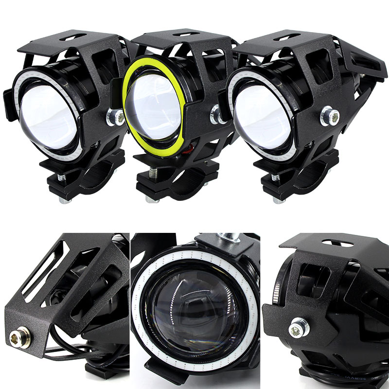 DC 12 V Motorcycle Headlights Pair with Angel Eye DC 12 V Motorcycle Headlights Pair with Angel Eye