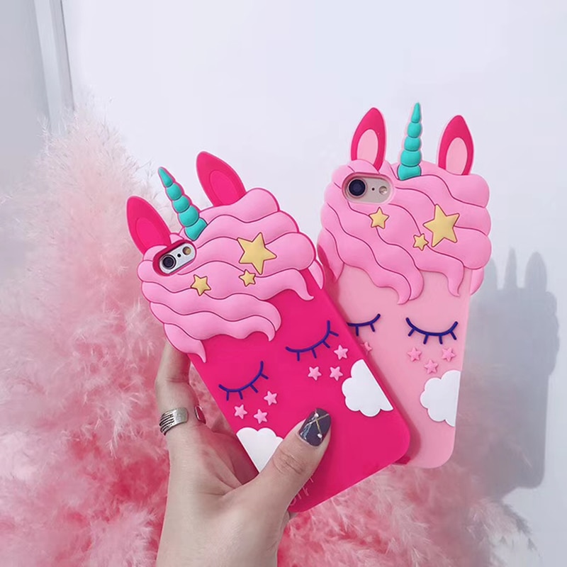 3D Cartoon Unicorn Soft Silicone Case for iPhone 3D Cartoon Unicorn Soft Silicone Case for iPhone