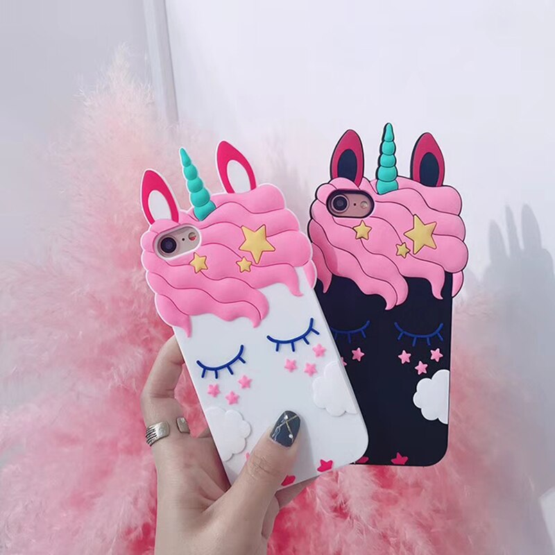 3D Cartoon Unicorn Soft Silicone Case for iPhone 3D Cartoon Unicorn Soft Silicone Case for iPhone
