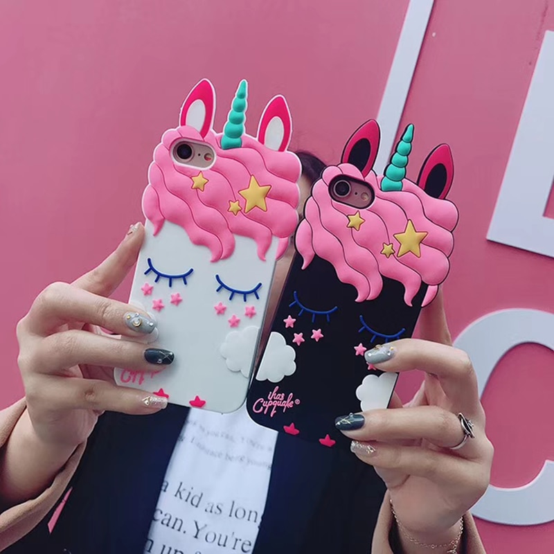 3D Cartoon Unicorn Soft Silicone Case for iPhone 3D Cartoon Unicorn Soft Silicone Case for iPhone
