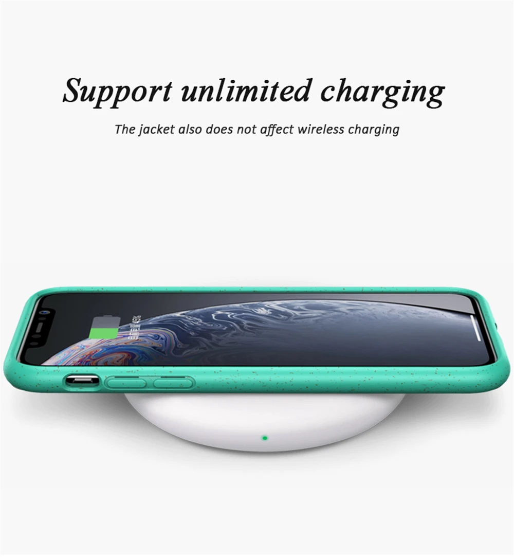 Shockproof Wheat Straw Phone Case for iPhone