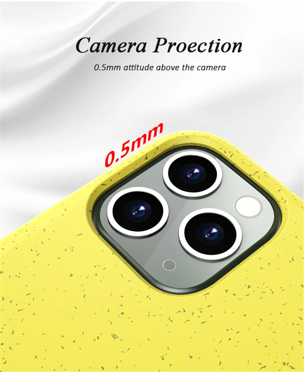 Shockproof Wheat Straw Phone Case for iPhone