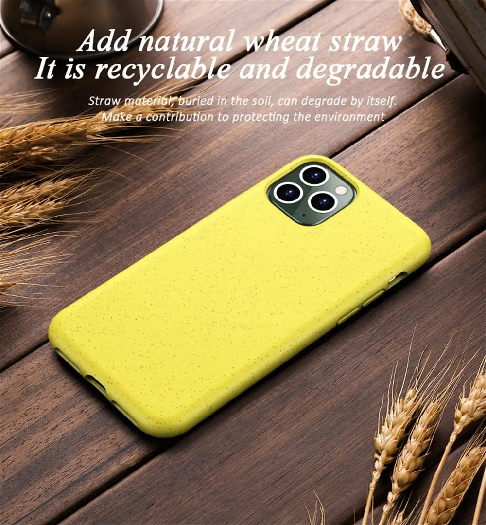 Shockproof Wheat Straw Phone Case for iPhone