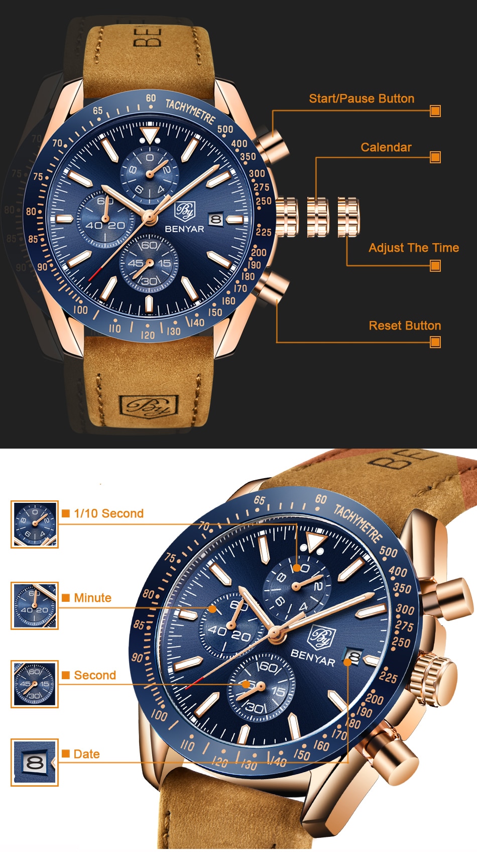 Men's Luxury Leather Watches Men's Luxury Leather Watches