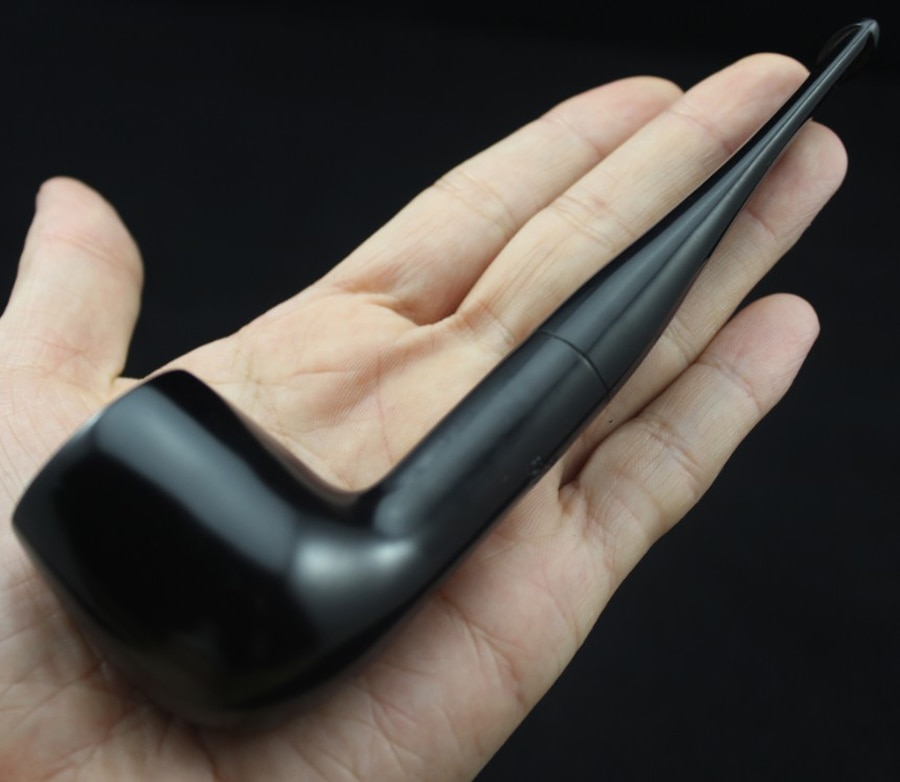 Minimalist Black Colored Ebony Wood Smoking Pipe Minimalist Black Colored Ebony Wood Smoking Pipe