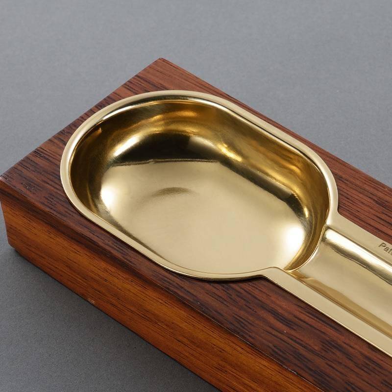 Gold Plated Wooden Cigar Ashtray
