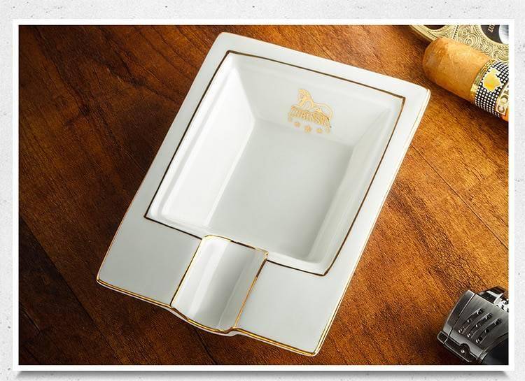 Solid Color Square Ceramic Cigar Ashtray Solid Color Square Ceramic Cigar Ashtray